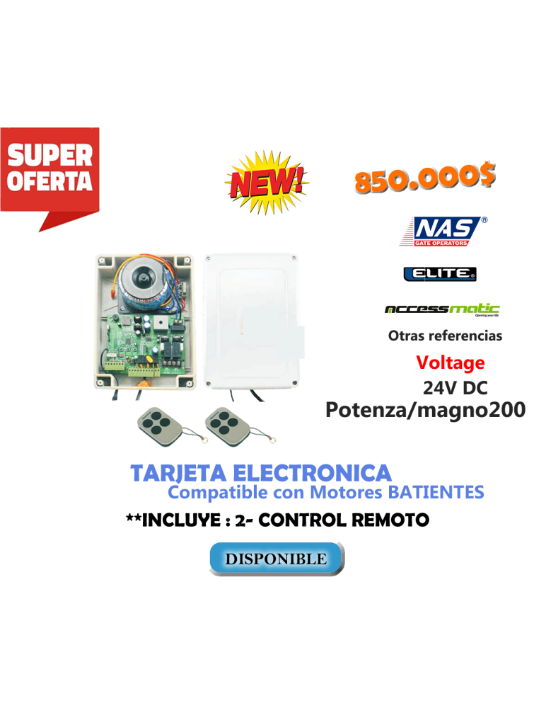 TARJETA ELECTRONICA 24V PARA BATIENTES
