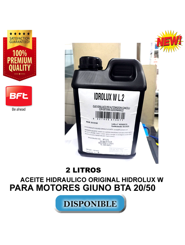 ACEITE HIDRAULICO HIDROLUX W 2LITROS BFT