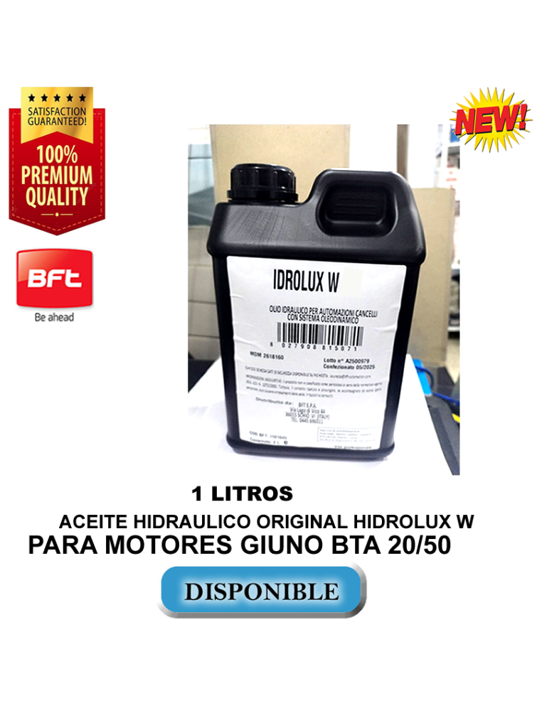 ACEITE HIDRAULICO HIDROLUX W 1 LITRO BFT
