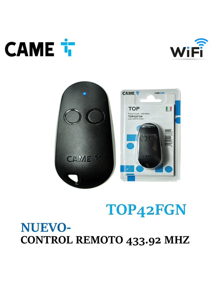 Control Remoto Came Top 42 FGN FIXED CODE -433MHZ