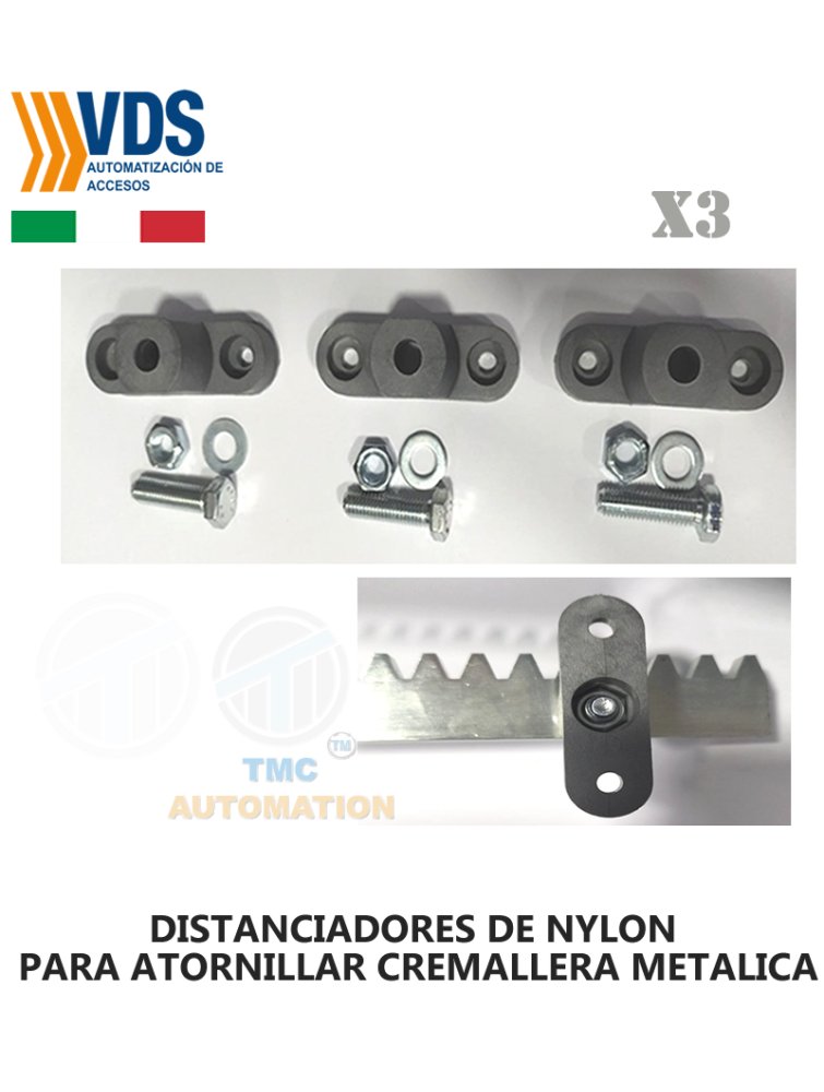 DISTANCIADOR DE NYLON PARA ATORNILLAR CREMALLERA METALICA