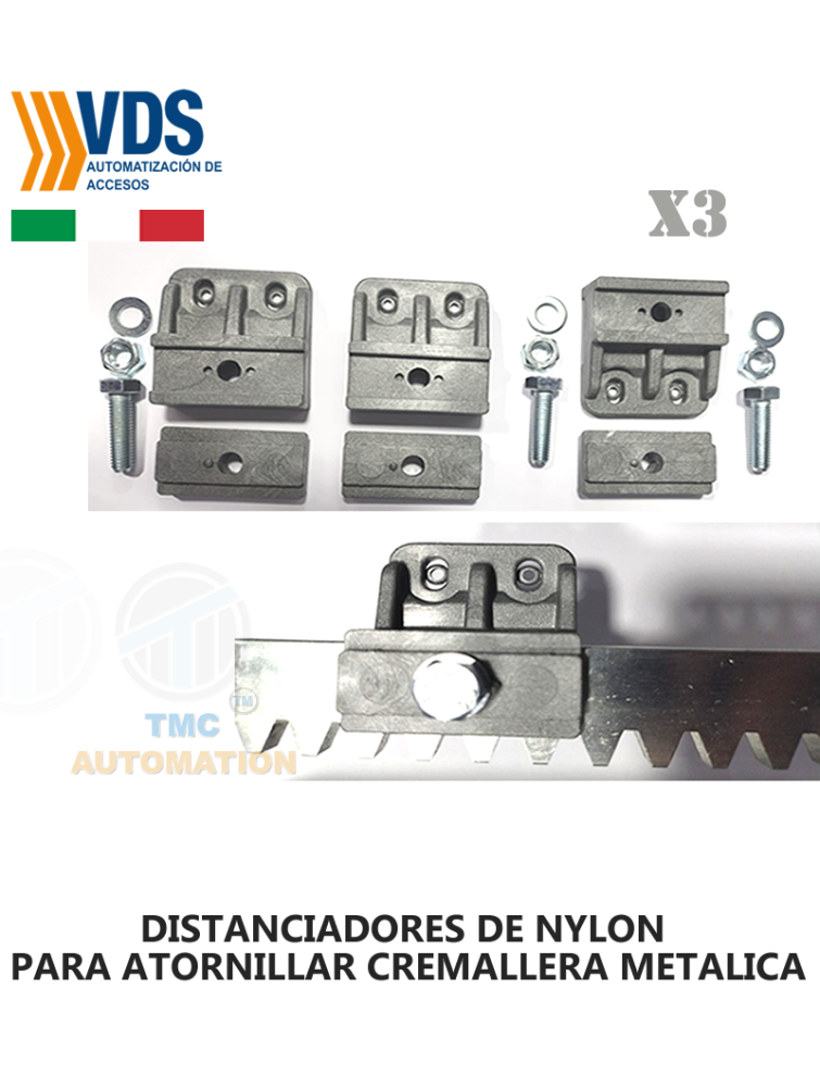 DISTANCIADOR DE NYLON PARA ATORNILLAR CREMALLERA METALICA