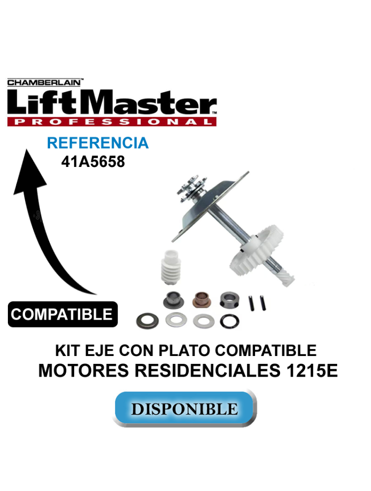 KIT EJE CON PLATO COMPATIBLE MOTOR RESIDENCIAL 1215E